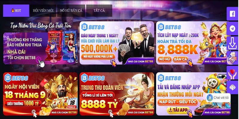 Điểm danh các ưu đãi lớn của BET88 trong 2024